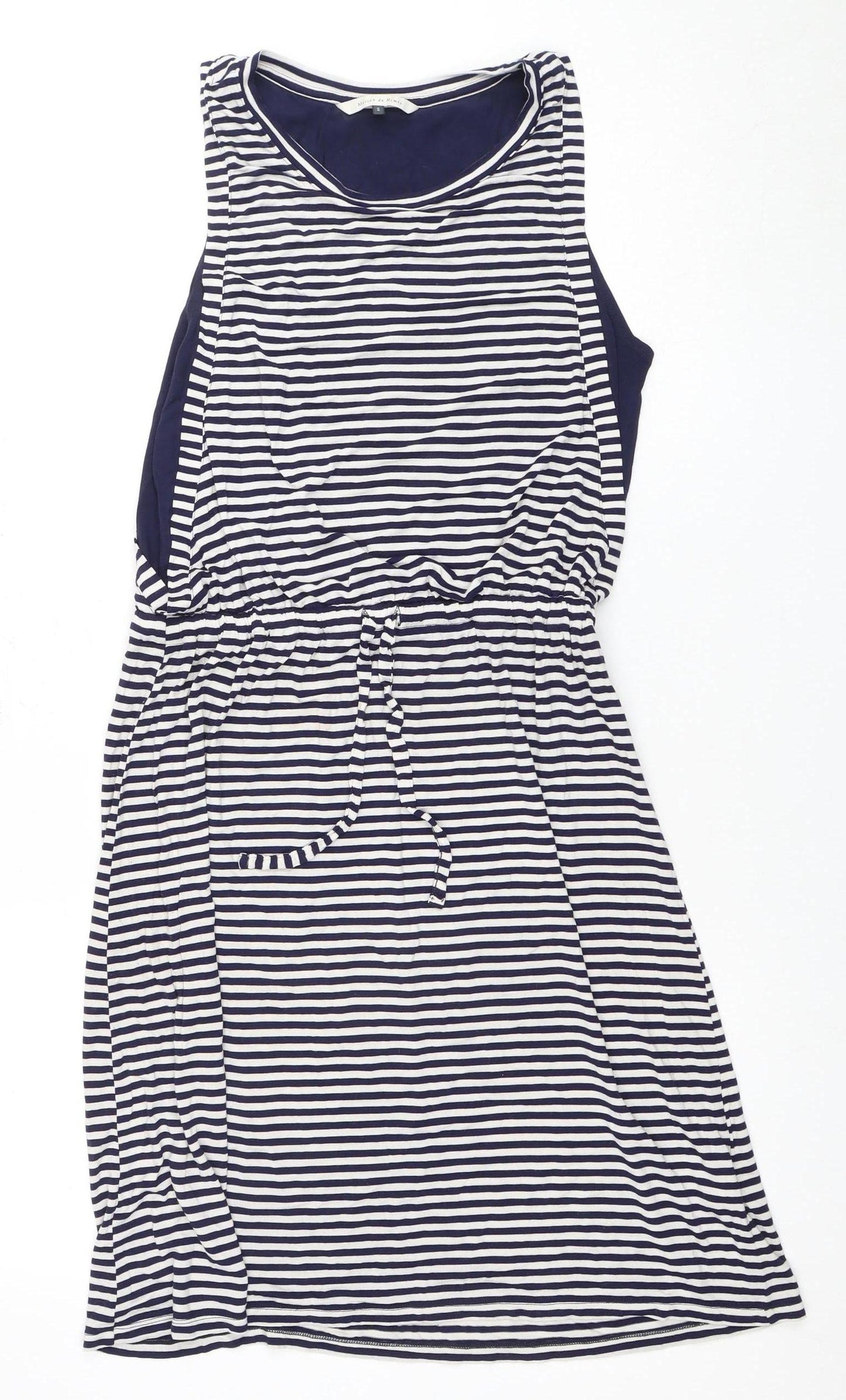 Maison de Nimes Women's Blue Striped Dress, S, Casual Spring