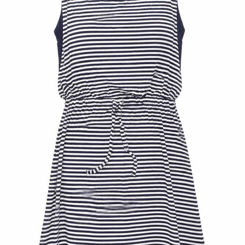 Maison de Nimes Women's Blue Striped Dress, S, Casual Spring