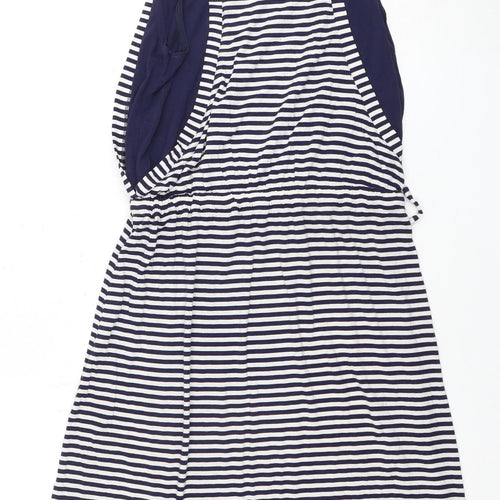 Maison de Nimes Women's Blue Striped Dress, S, Casual Spring