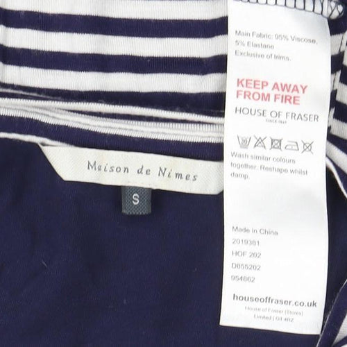 Maison de Nimes Women's Blue Striped Dress, S, Casual Spring