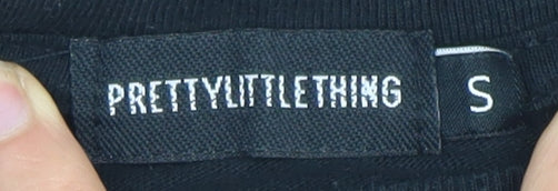 PrettyLittleThing Women's Black Graphic T-Shirt, Size S, Casual