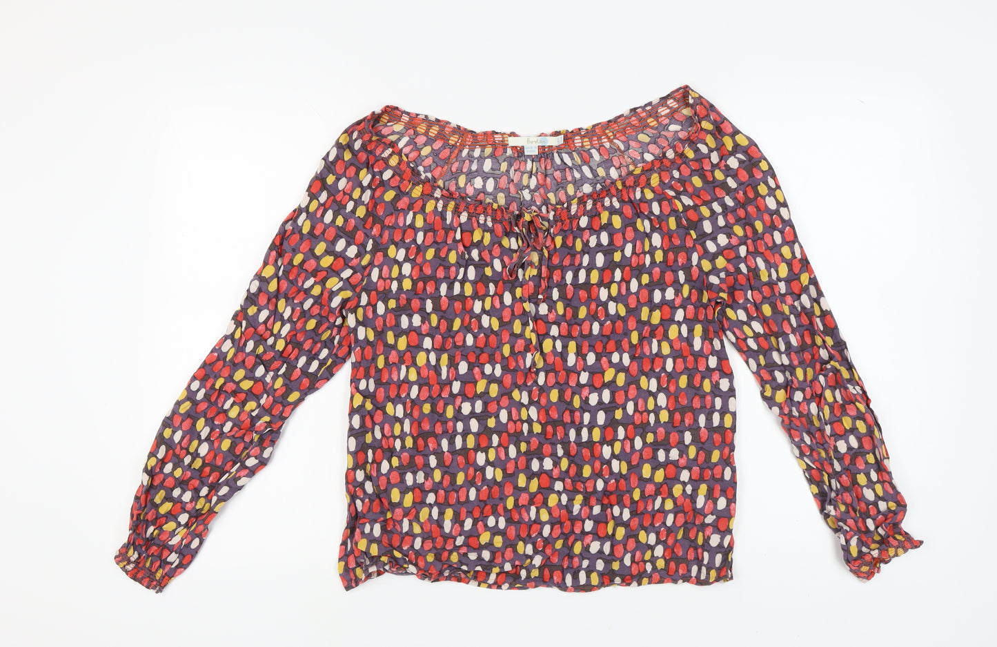 Boden Women's Multicoloured Blouse, Size 12, Long Sleeve, Viscose