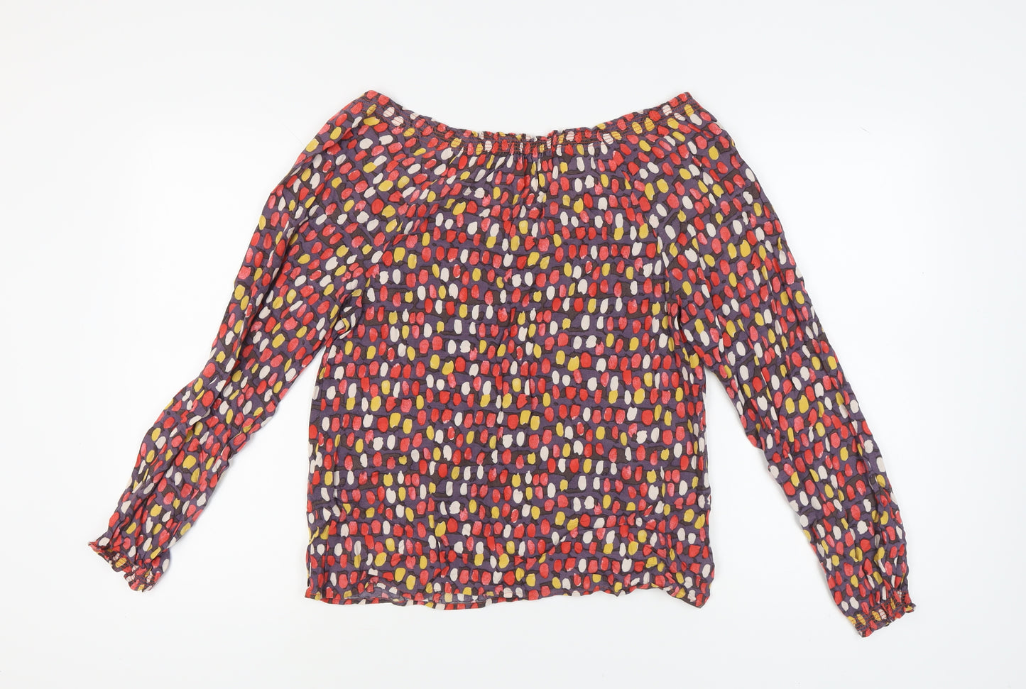 Boden Women's Multicoloured Blouse, Size 12, Long Sleeve, Viscose
