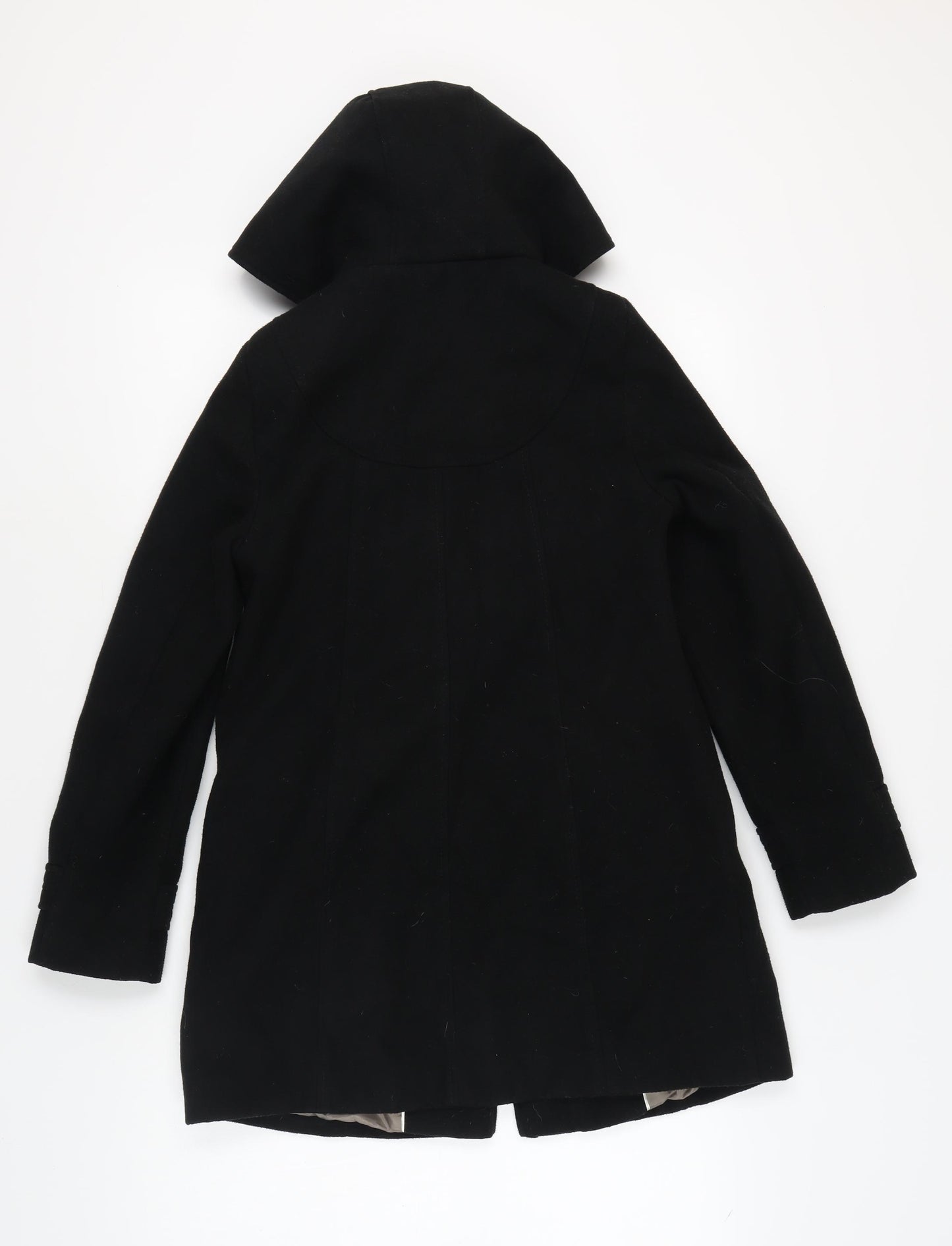 Next Women's Black Duffel Coat Size 8 Petites Hooded