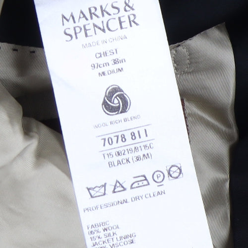 Marks and Spencer Men's Black Blazer M 38 Classic Fit