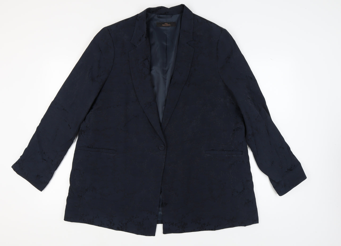 Next Women's Black Blazer UK 22 Regular Notch Collar