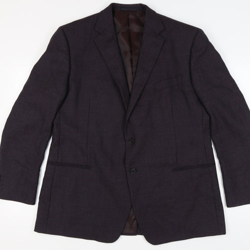 Marks and Spencer Men's Purple Blazer 46L Long Wool