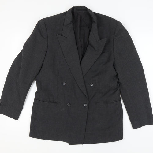 St Michael Men's Grey Double-Breasted Blazer 40R