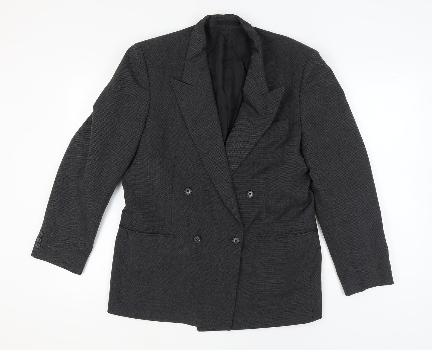 St Michael Men's Grey Double-Breasted Blazer 40R