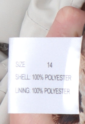 David Barry Women's Beige Hooded Rain Coat Size 14