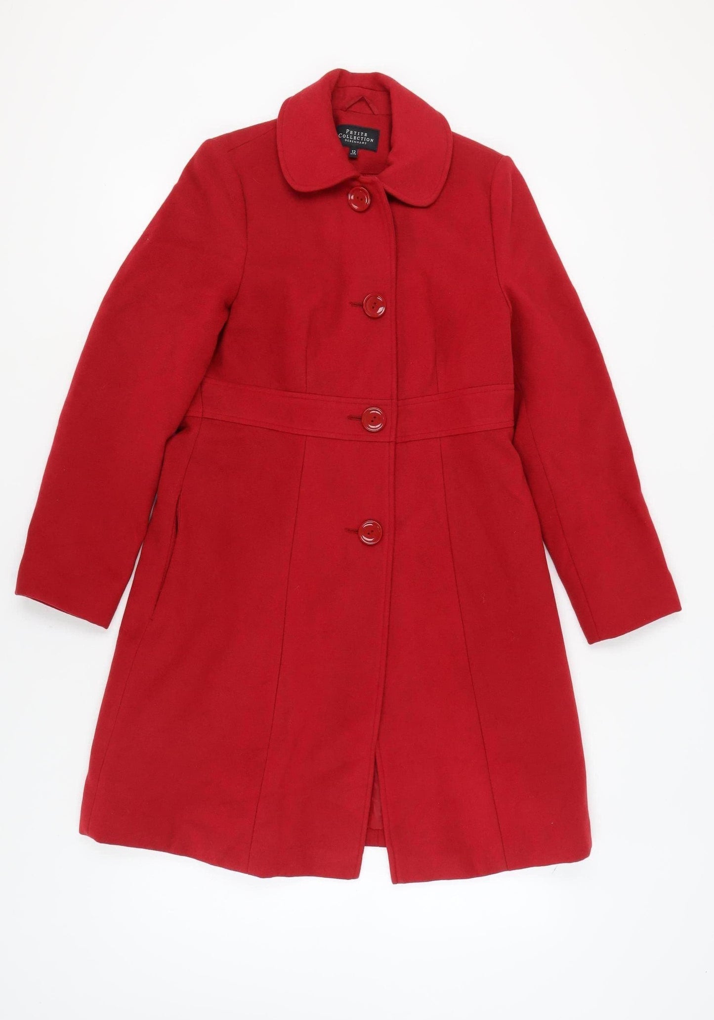 Debenhams Women's Red Petite Overcoat Size 12