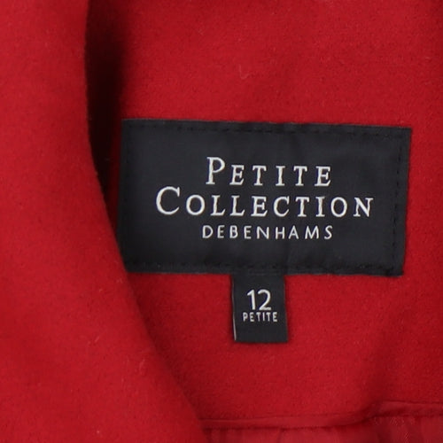 Debenhams Women's Red Petite Overcoat Size 12