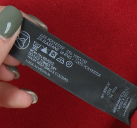 Debenhams Women's Red Petite Overcoat Size 12