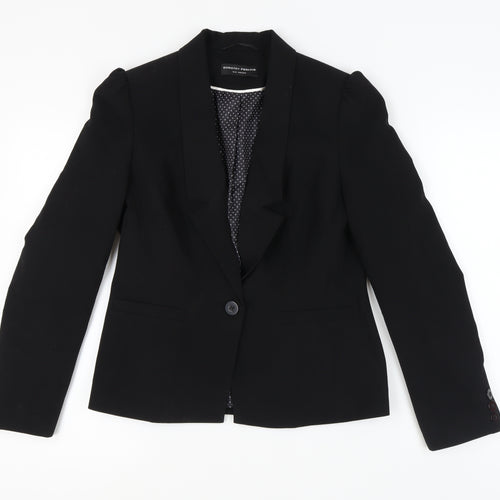 Dorothy Perkins Women's Black Blazer, Size 12, Lined, Excellent