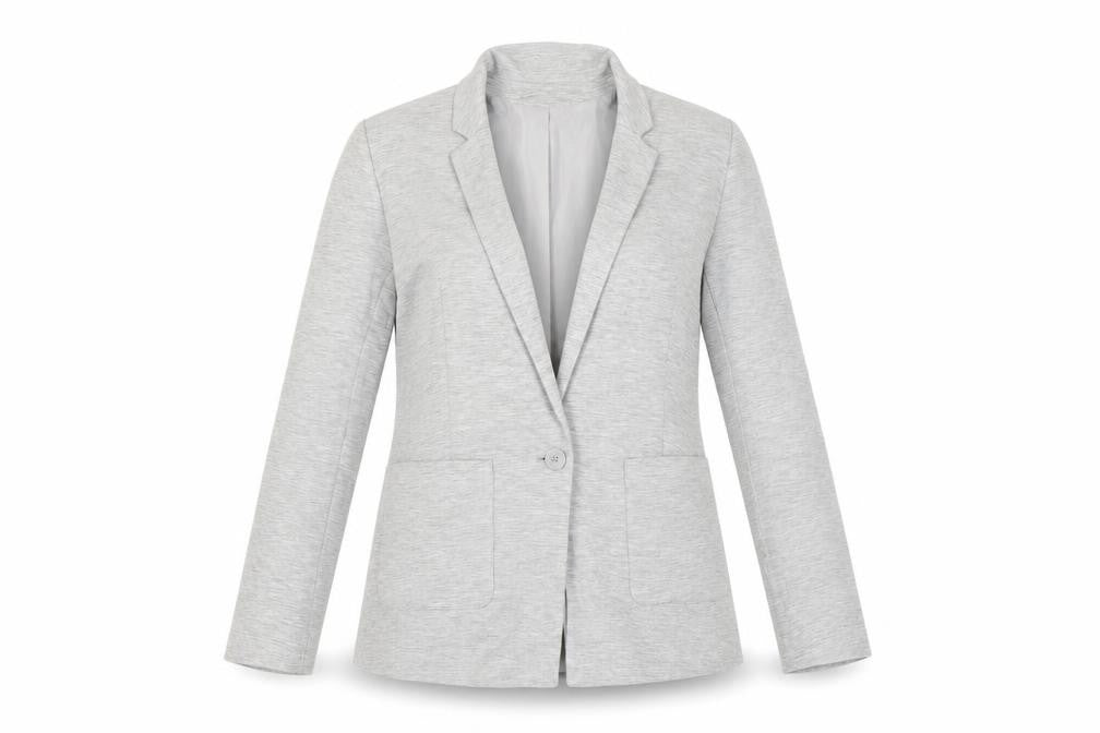 Front view of Oasis Women’s Grey Blazer, size UK 10, With Notch Lapel