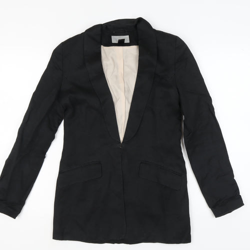 H & M Women's Black Blazer Shawl Lapel Size 8 Classic Fit