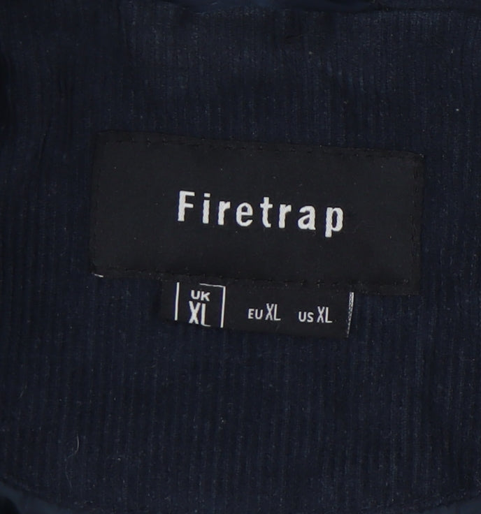 Firetrap Men's Blue Quilted Jacket XL Casual