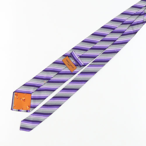 Simon Carter Men's Purple Striped Silk Tie
