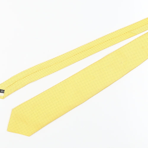 Jenners Men's Yellow Silk Polka Dot Tie