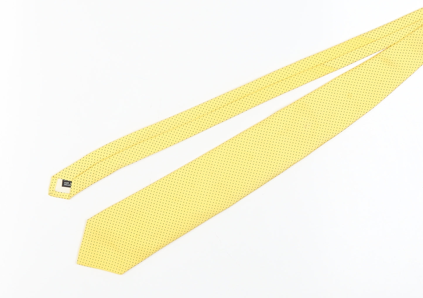 Jenners Men's Yellow Silk Polka Dot Tie