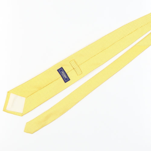 Jenners Men's Yellow Silk Polka Dot Tie