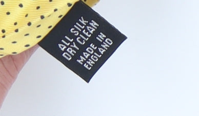 Jenners Men's Yellow Silk Polka Dot Tie