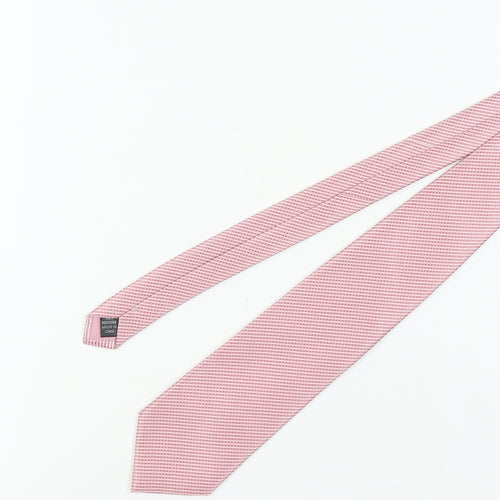 Thomas Nash Men's Pink Slim Tie, Geometric Pattern, One Size