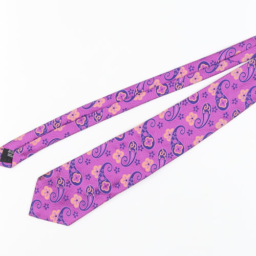 Duchamp Men's Purple Paisley Silk Handmade Tie