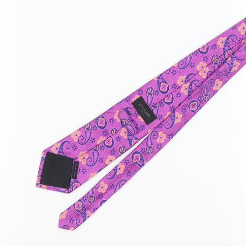 Duchamp Men's Purple Paisley Silk Handmade Tie