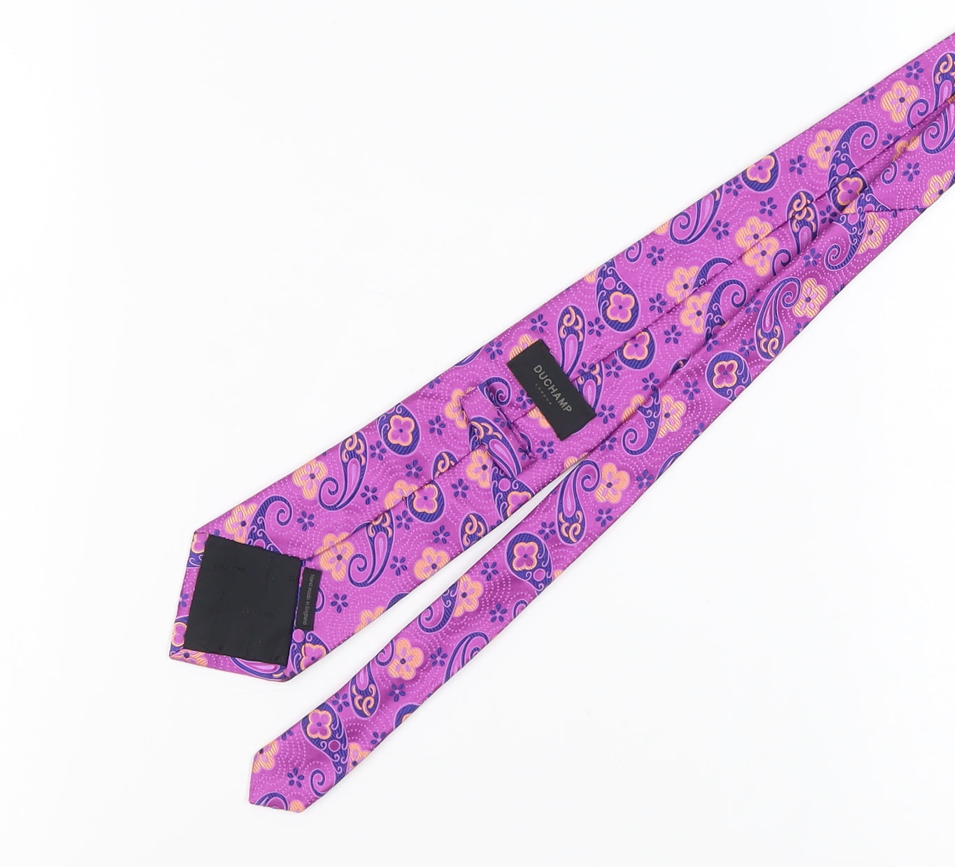 Duchamp Men's Purple Paisley Silk Handmade Tie