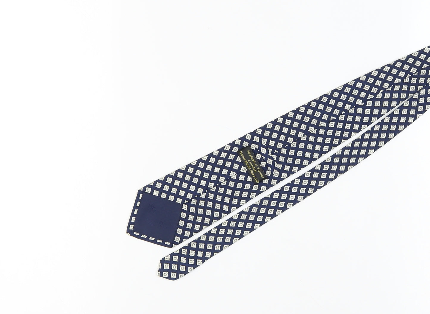 Hesketh & Turner Men's Blue Silk Designer Tie