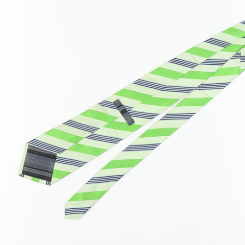 Marks and Spencer Men's Green Striped Silk Tie