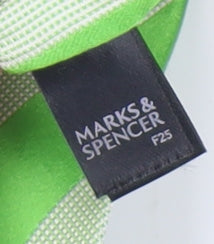 Marks and Spencer Men's Green Striped Silk Tie