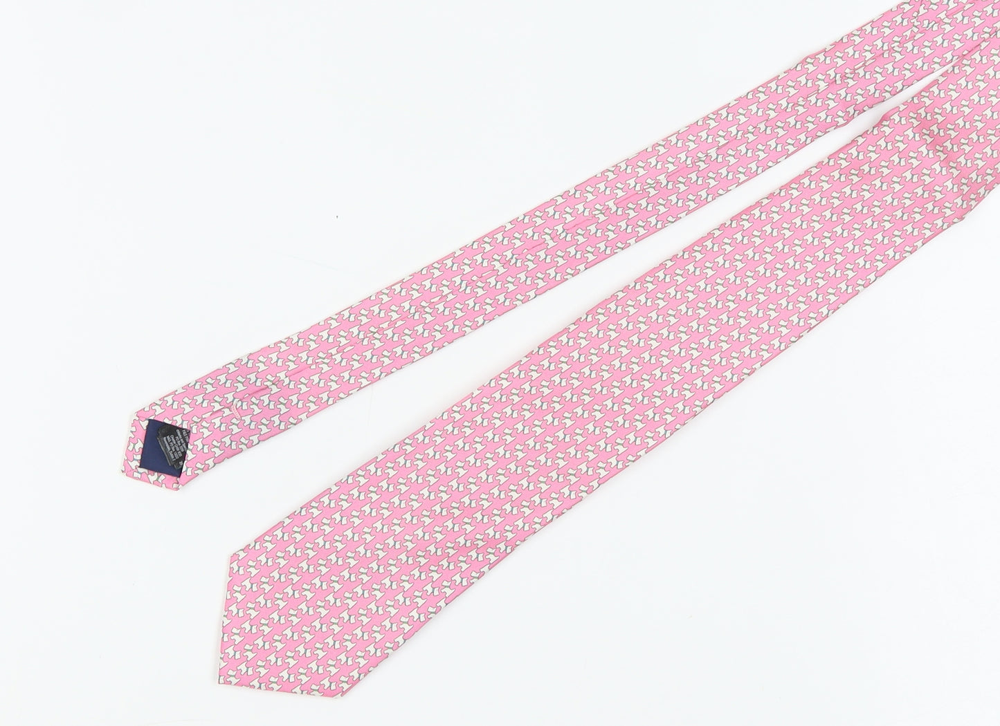 Marks and Spencer Men's Pink Geometric Silk Tie