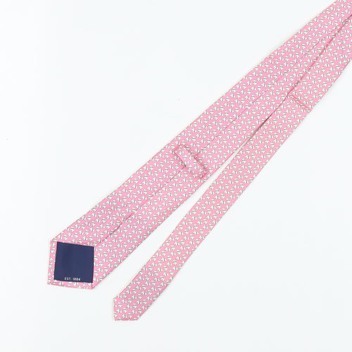 Marks and Spencer Men's Pink Geometric Silk Tie