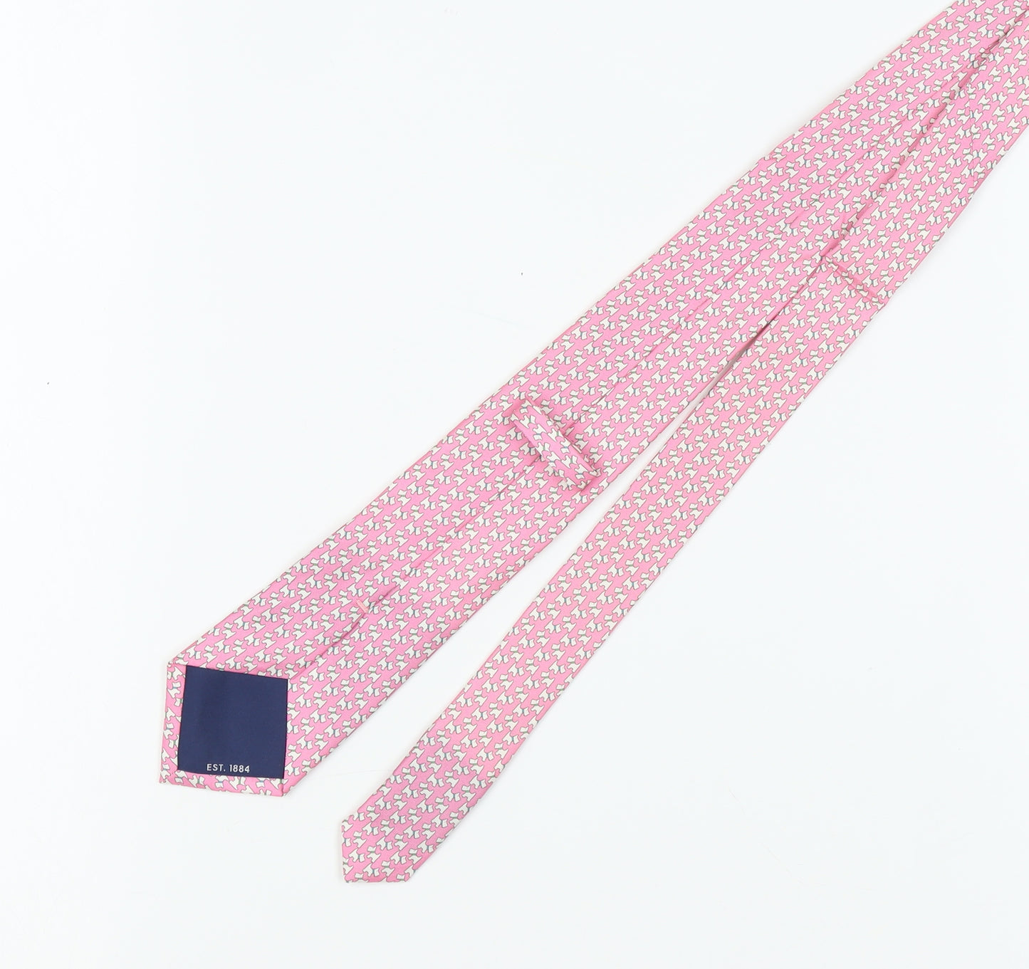 Marks and Spencer Men's Pink Geometric Silk Tie