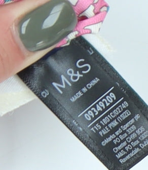 Marks and Spencer Men's Pink Geometric Silk Tie