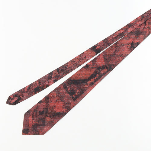 Rinaldo Men's Red Geometric Tie, Polyester Viscose Blend