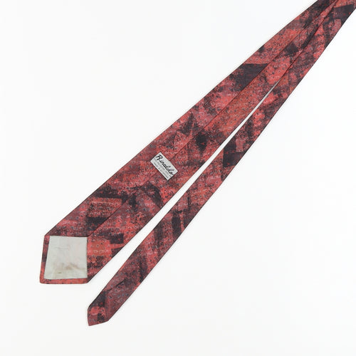 Rinaldo Men's Red Geometric Tie, Polyester Viscose Blend