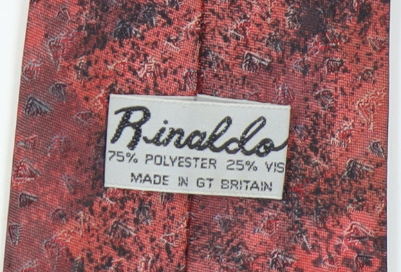 Rinaldo Men's Red Geometric Tie, Polyester Viscose Blend