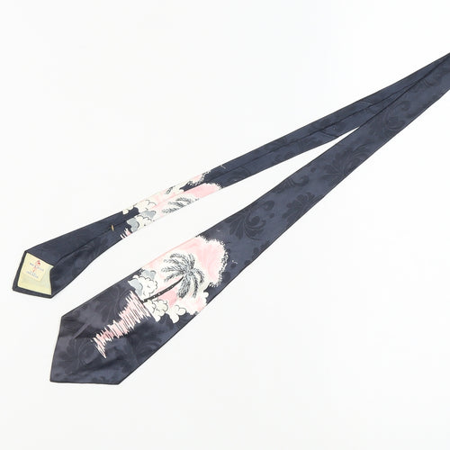 Saint Pierre Men's Floral Tie, Black Multicoloured