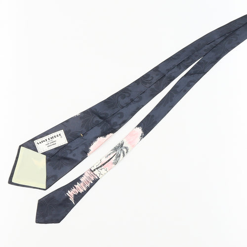Saint Pierre Men's Floral Tie, Black Multicoloured