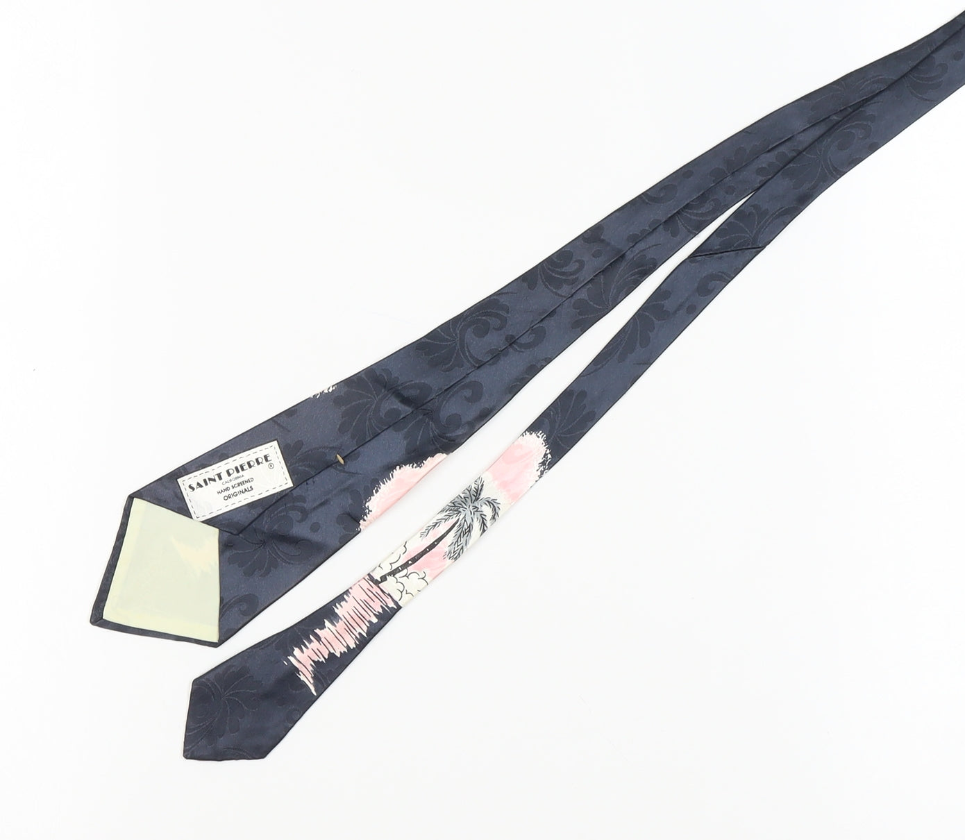 Saint Pierre Men's Floral Tie, Black Multicoloured