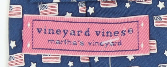 Vineyard Vines Men's Blue American Flag Silk Tie