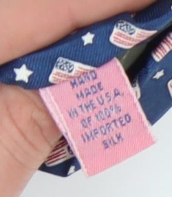 Vineyard Vines Men's Blue American Flag Silk Tie