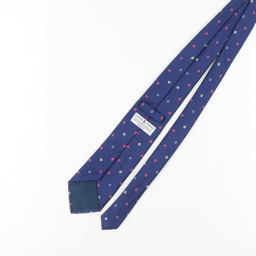 Joseph Turner Men's Blue Floral Silk Tie One Size