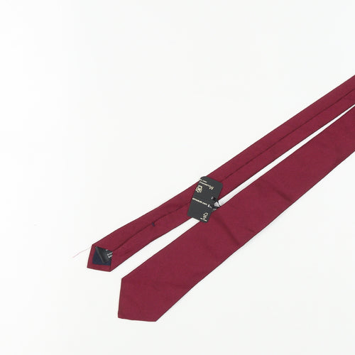 Massimo Dutti Men's Red Silk Slim Tie - New