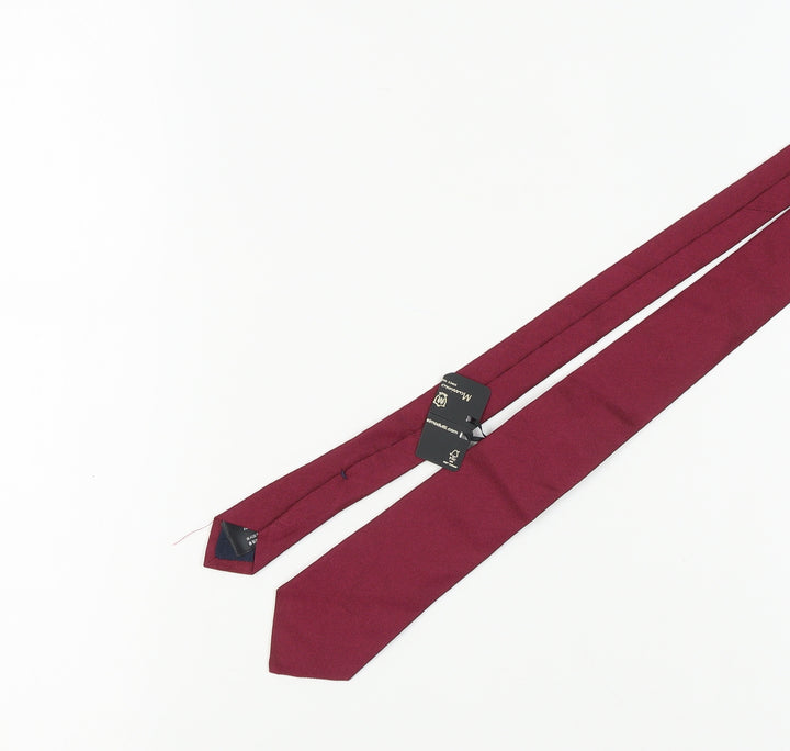 Massimo Dutti Men's Red Silk Slim Tie - New
