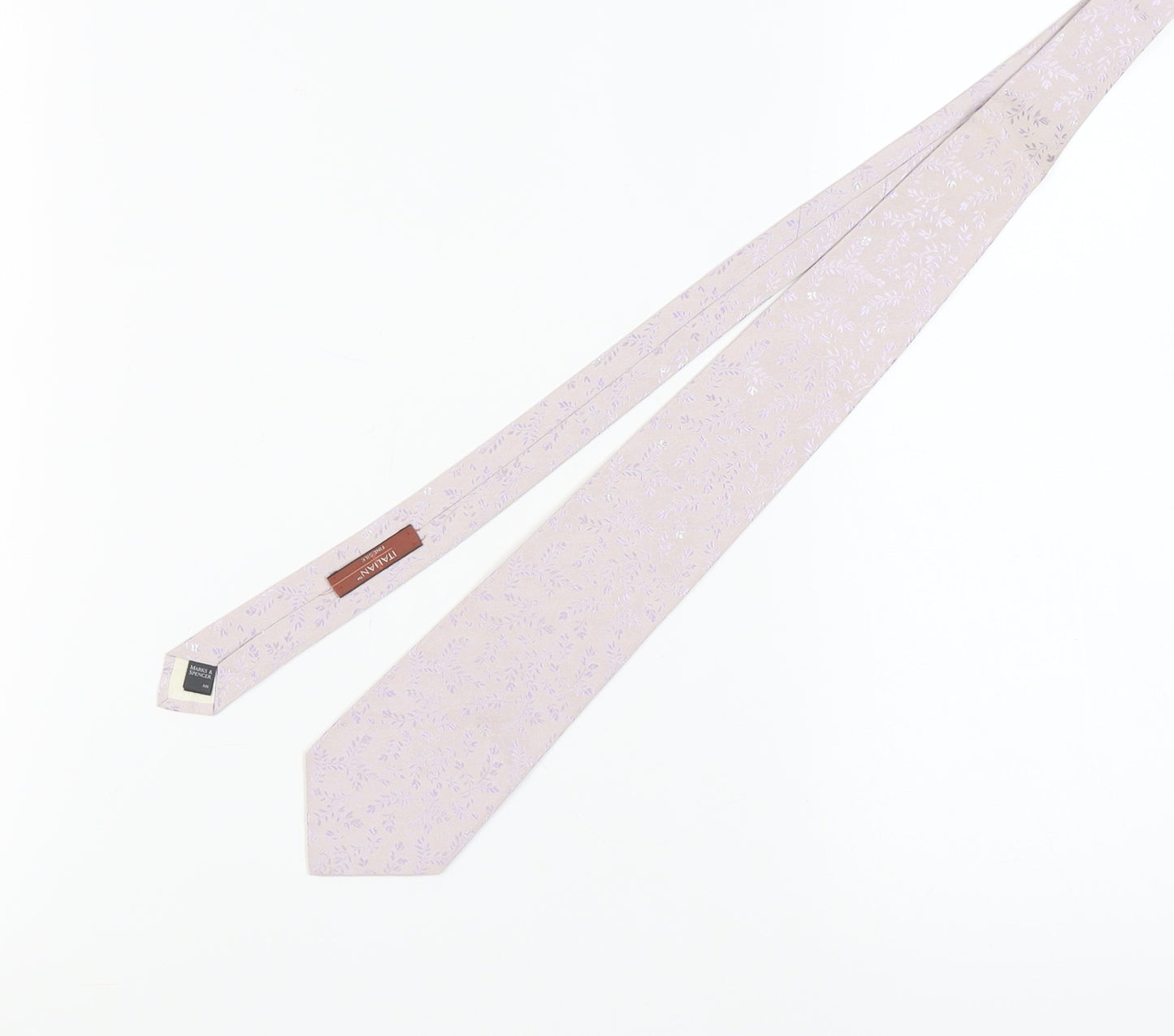 Marks and Spencer Men's Ivory Floral Silk Tie