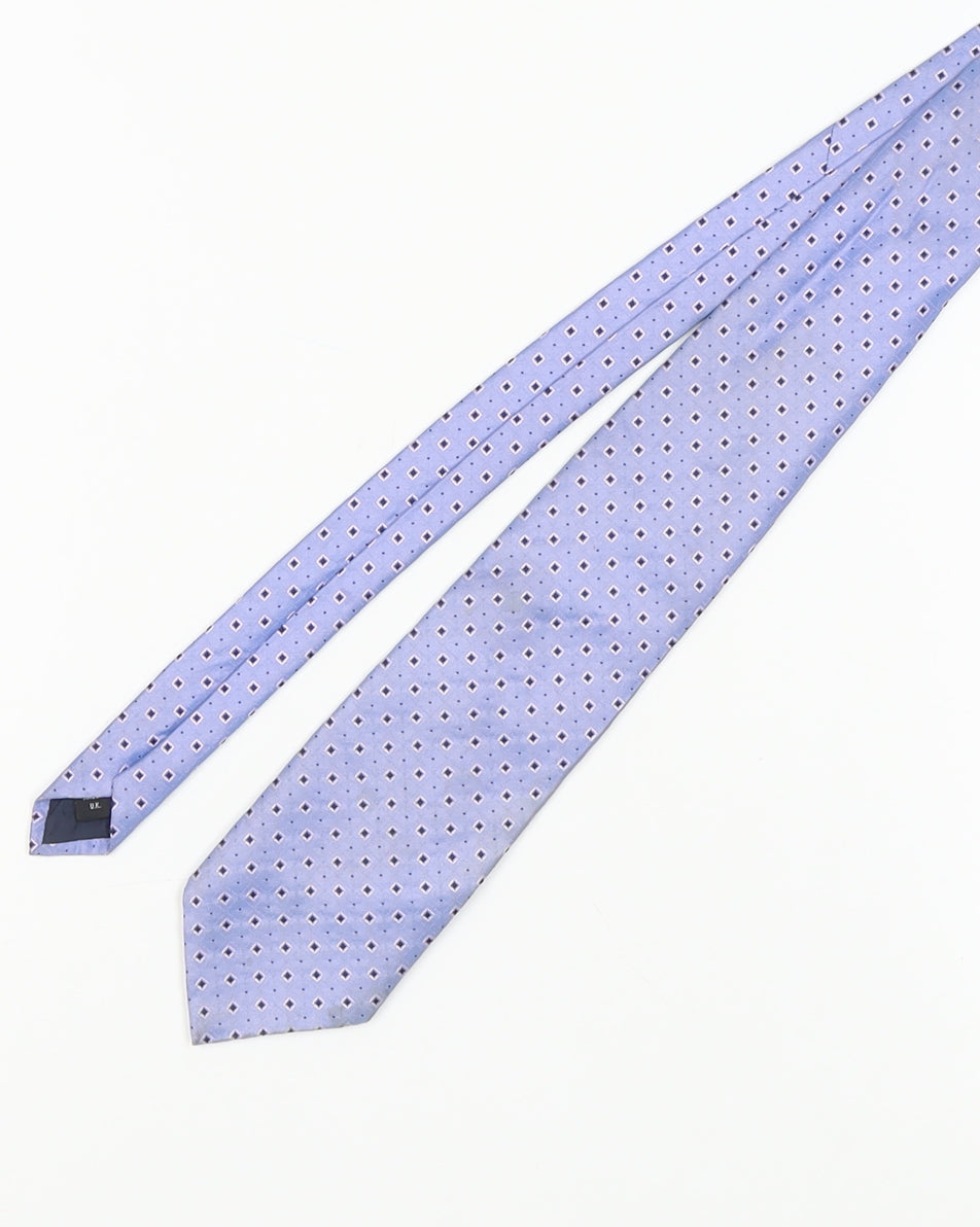 Pierre Cardin Men's Blue Geometric Silk Tie